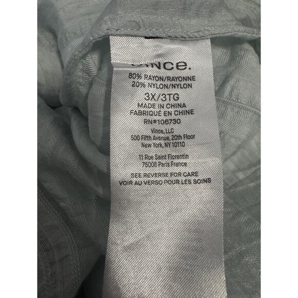 Vince Textured Open Deep V-Front Shirt Cardigan – Icy Baby Blue – Size 3X - Picture 6 of 8